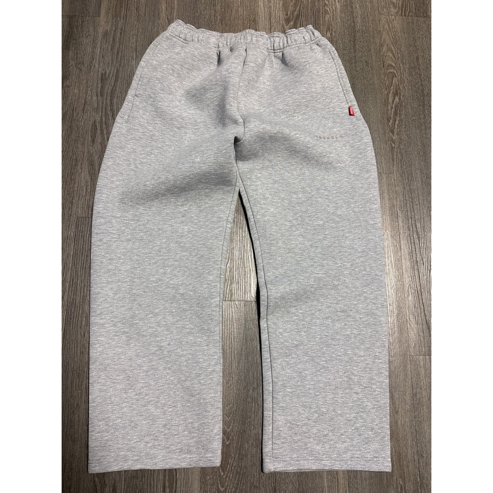 YoungLA Mens Gray Wide Leg Sweatpants Joggers XL Heather Gray Fleece